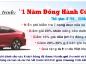 “1 năm đồng hành cùng Honda” – Cơ hội trải nghiệm dịch vụ chính hãng với nhiều ưu đãi hấp dẫn!