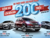 Honda Việt Nam công bố giá mới hấp dẫn cho Honda CR-V, Honda Civic và Honda Accord!